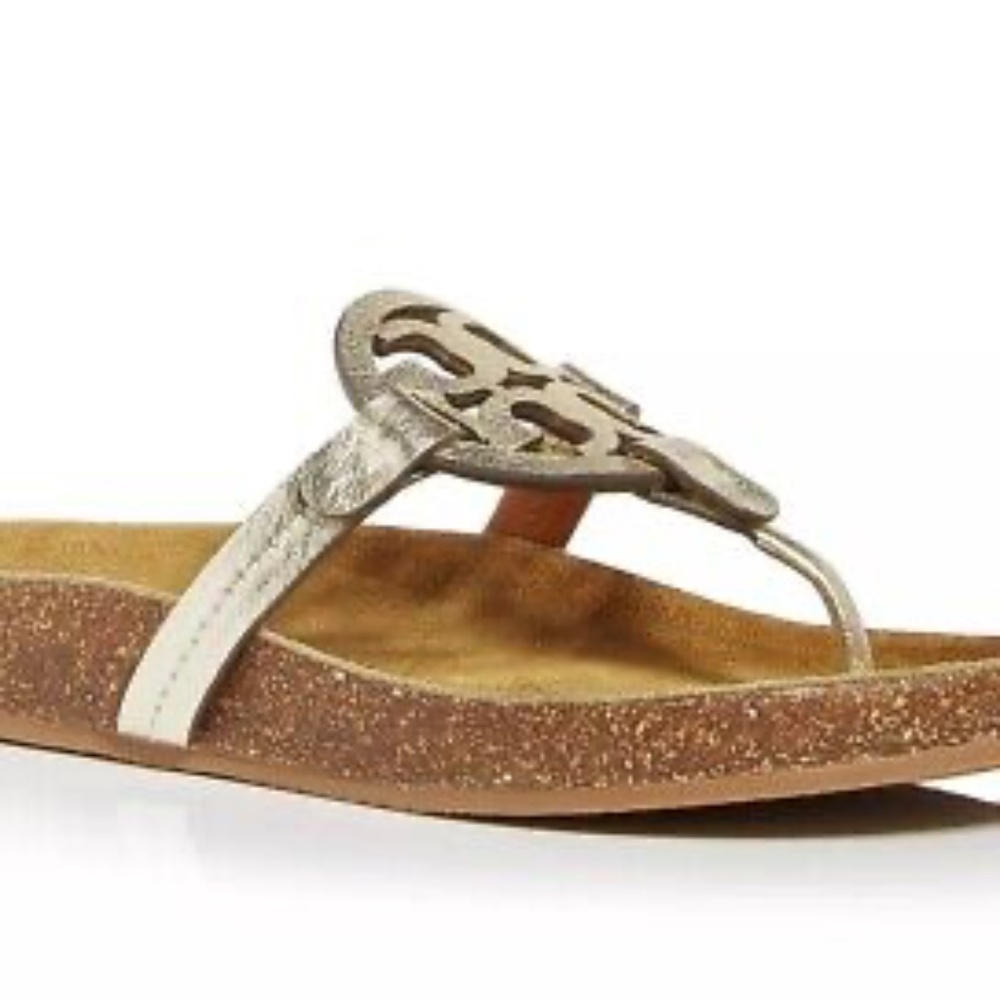 NIB Tory Burch Cloud Miller Metalic Gold Sandals